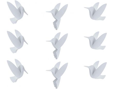 Oiseau En Vol En Relief Lot De 9 Blanc