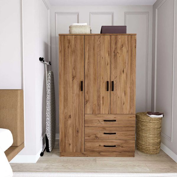 Armoire 3 portes 3 tiroir en aggloméré Easy - 279