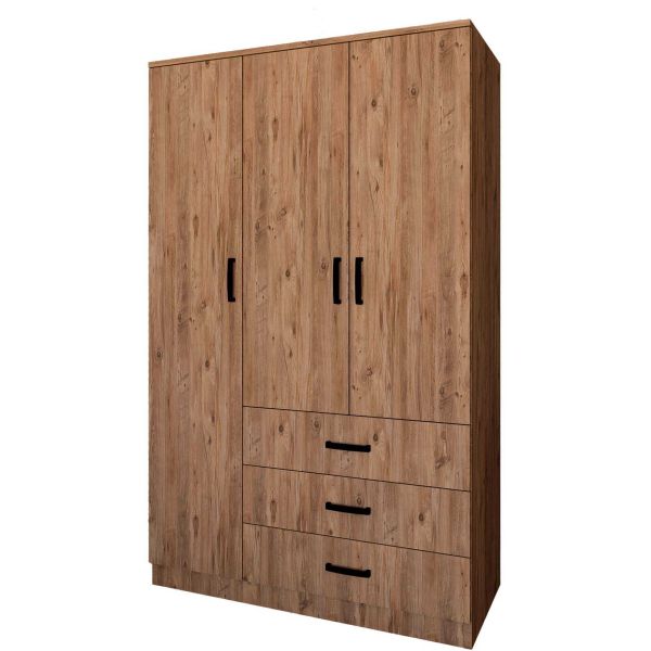 Armoire 3 portes 3 tiroir en aggloméré Easy