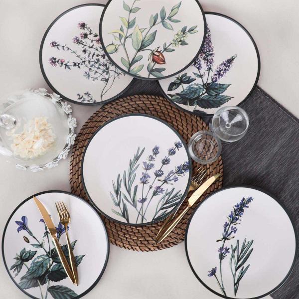 Assiette en céramique Green garden (Lot de 6) - HANAH HOME