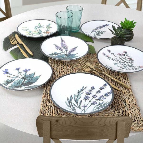 Assiette en céramique Green garden (Lot de 6) - HANAH HOME