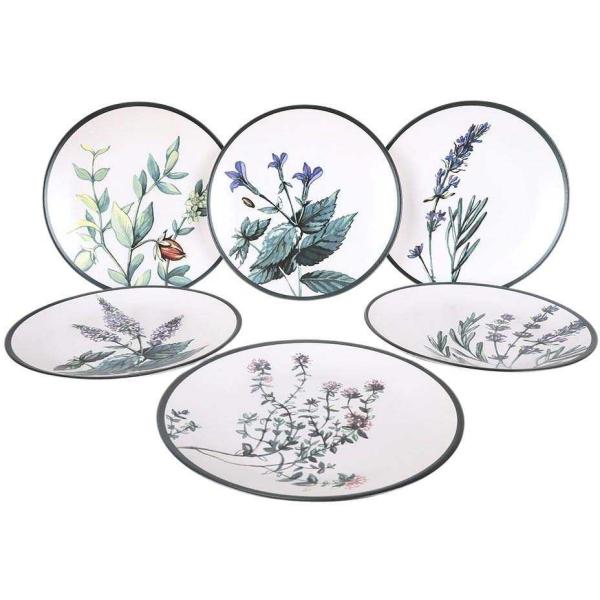 Assiette en céramique Green garden (Lot de 6)