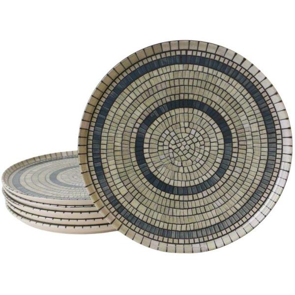 Assiette en céramique Mosaique 28 cm (Lot de 6)