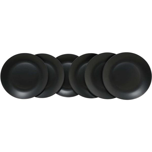 Assiette en céramique noire Matt (Lot de 6)