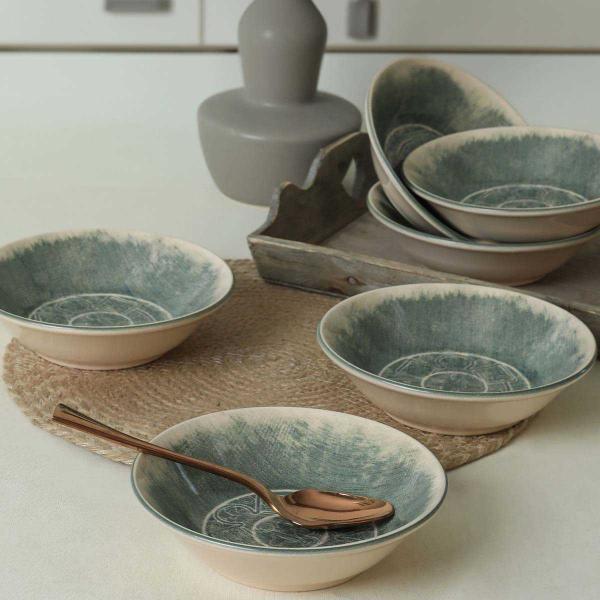 Assiettes en céramique Fumé (Lot de 6) - HANAH HOME