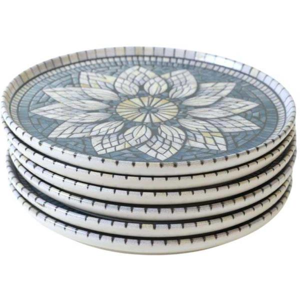 Assiettes à dessert en porcelaine Rosace (Lot de 6) - ASI-1301