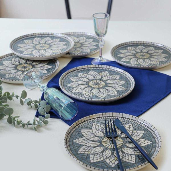 Assiettes à dessert en porcelaine Rosace (Lot de 6) - HANAH HOME