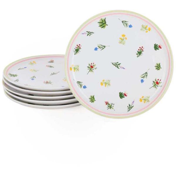 Assiettes en porcelaine Fleurs des champs 25 cm (Lot de 6)