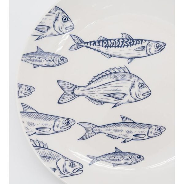 Vaisselle en porcelaine blanche Banc de Poissons - 5