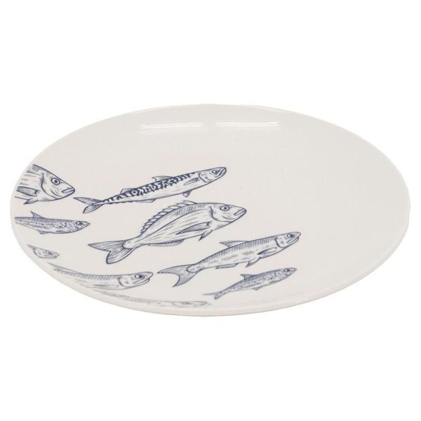 Vaisselle en porcelaine blanche Banc de Poissons - AUB-6831