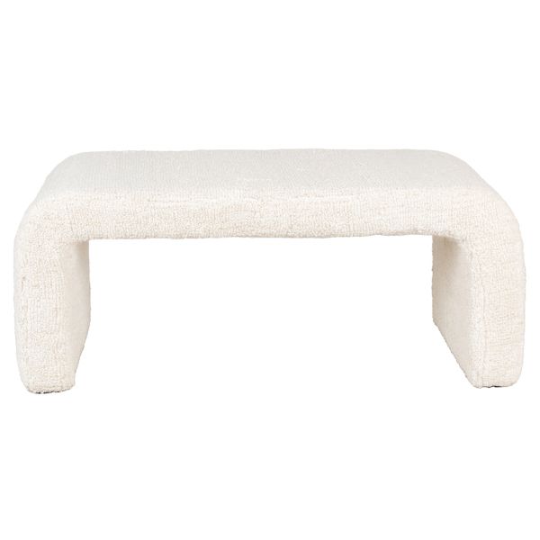 Banc blanc tissu bouclettes - AUB-6917