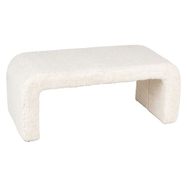 Banc blanc tissu bouclettes