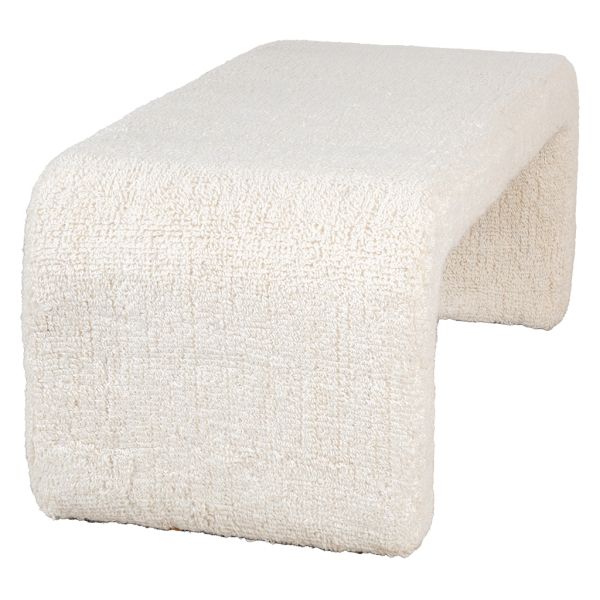 Banc blanc tissu bouclettes - 5