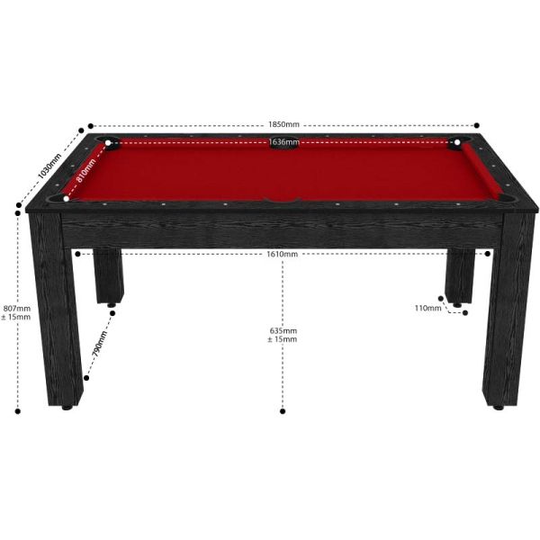 Billard convertable table 6 personnes Texas - JGF-0387