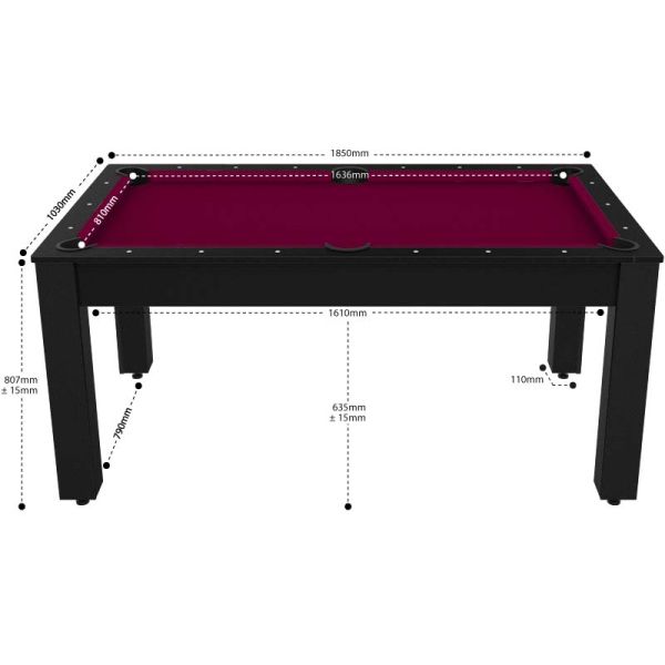 Billard convertible table 6 personnes Texas - JGF-0389