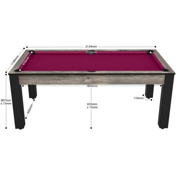 Billard convertible table 8 personnes Arizona + plateau dinatoire + pack d'accessoires - JGF-0519