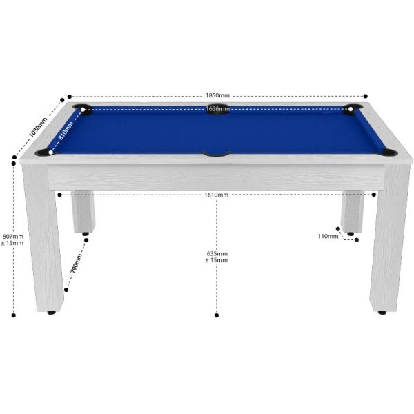 Billard convertible table 6 personnes Texas + plateaux dinatoires + pack accessoires Confort - JGF-0420