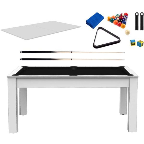 Billard convertible table 6 personnes Texas + plateaux dinatoires + pack accessoires Confort