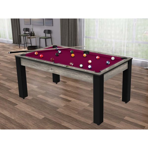 Billard convertible table 6 personnes Texas + plateaux dinatoires + pack accessoires Confort - 