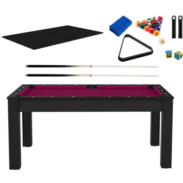 Billard convertible table 6 personnes Texas + plateaux dinatoires + pack accessoires Confort