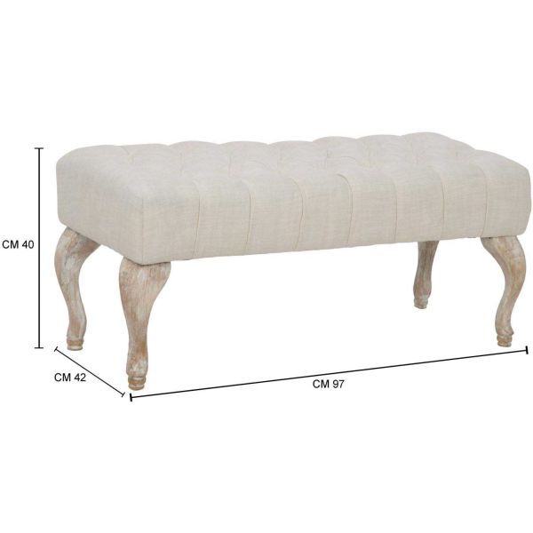 Bout de lit en tissu Provenza 97 x 42 x 40 cm - MAU-0156