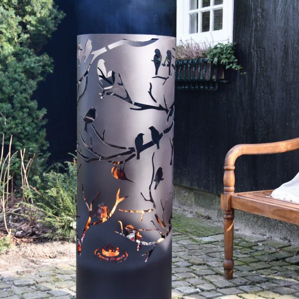 Brasero cylindre découpe laser 39 x 117 cm - FANCY FLAMES