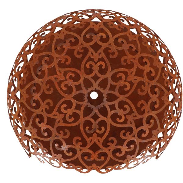 Brasero rond en métal rouillé Arabesque - ESS-1596