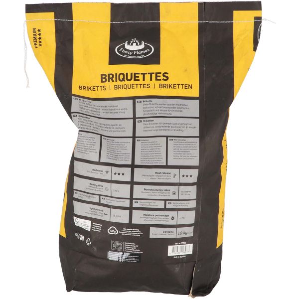 Briquettes de bois combustion 2 heures 10 kg - FANCY FLAMES