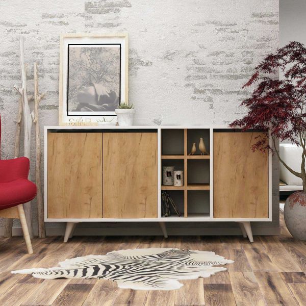 Buffet 3 portes avec niches Prava - HANAH HOME