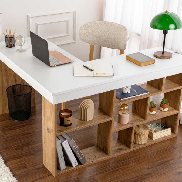 Bureau en aggloméré avec rangements Vesper - 6