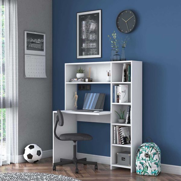 Bureau avec niches de rangement Simplicity - HANAH HOME