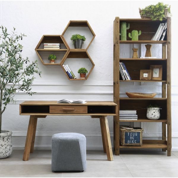 Bureau en pin recyclé - AUBRY GASPARD | Jardindeco