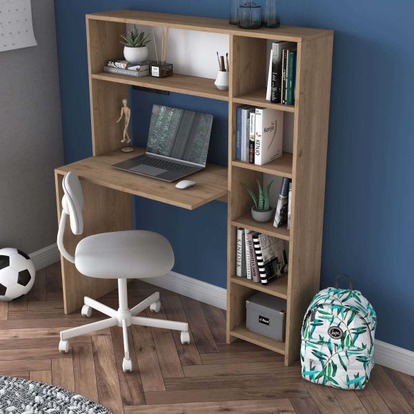 Bureau avec rangements en aggloméré Hope - HANAH HOME