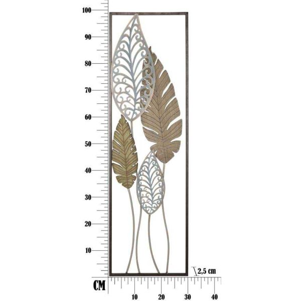 Cadre en métal Feuilles 30.5 x 2.5 x 99.5 cm - MAU-0112