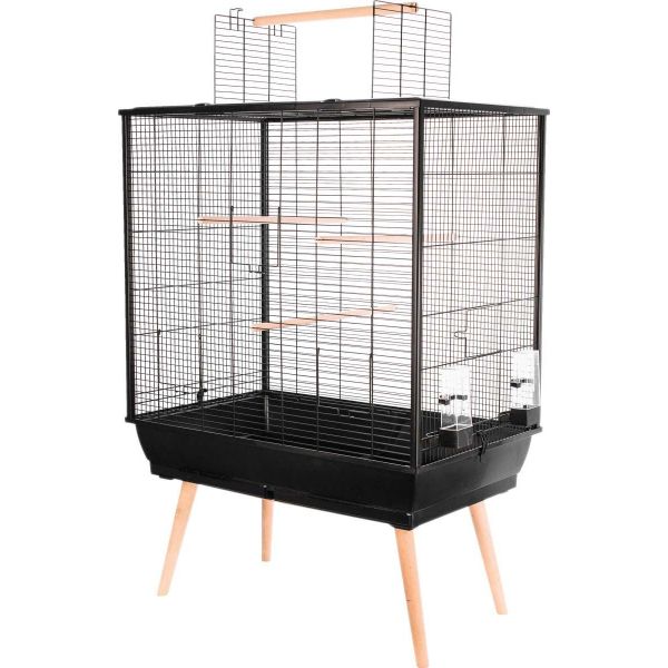 Cage Neo Jill Pour Oiseaux Domestiques Sur Pieds Noir