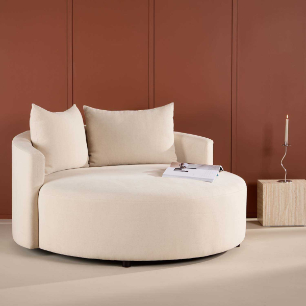 Canapé rond ⌀150 cm en polyester Kelso - VENTURE HOME