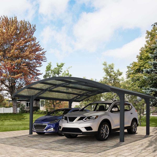 Carport en aluminium et polycarbonate Arizona Wave - Canopia by Palram