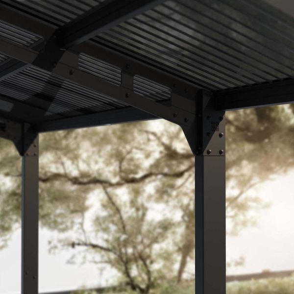 Carport en aluminium et polycarbonate Sydney wave - 6