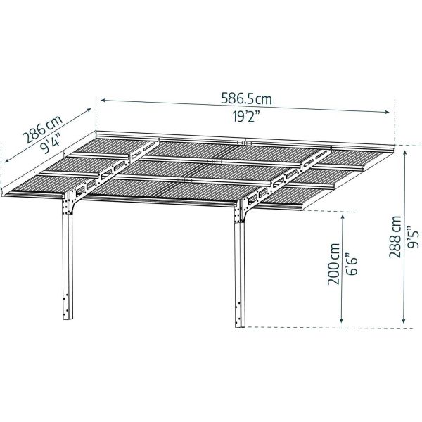 Carport en aluminium et polycarbonate Sydney wave - PAA-0432