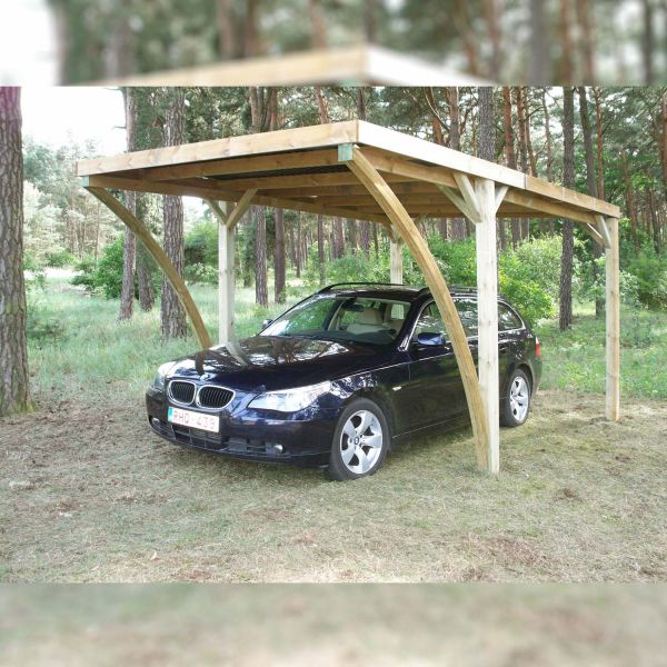 Carport en bois et panneaux ondulés 3x5 m Lido - GARDENAS