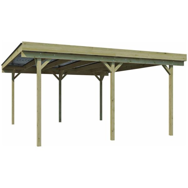 Carport double en bois Basic - 6