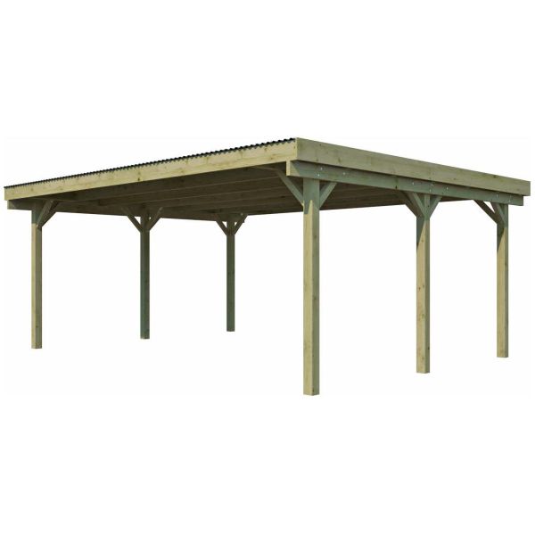 Carport double en bois Basic - 5