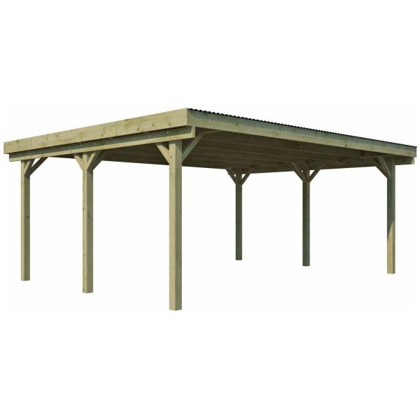 Carport double en bois Basic - 7