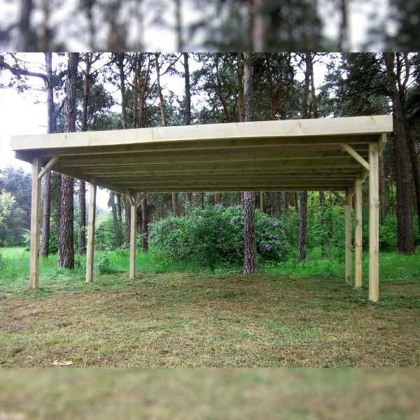 Carport double en bois Basic - 8