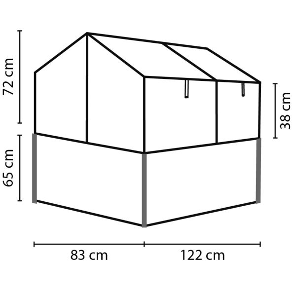 Carré potager surélévé avec serre Gaia Jumbo - VIT-0259