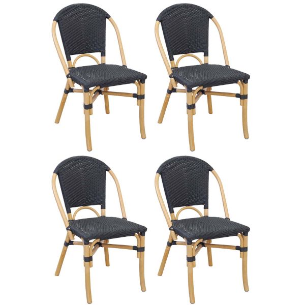 Chaise d'extérieur en rotin et résine (Lot de 4)