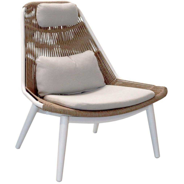 Chaise lounge de jardin en aluminium et tressage Como