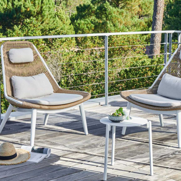 Chaise lounge de jardin en aluminium et tressage Como - Océo by Proloisirs