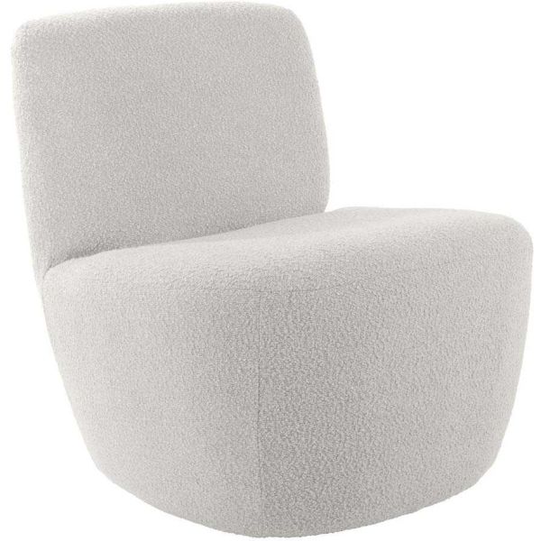 Chaise lounge en tissu bouclette Ada