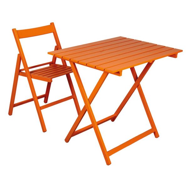 Chaise pliante en bois Orange - ITA-0107